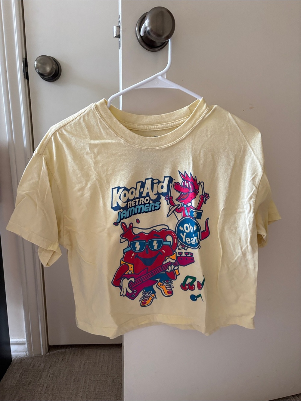 Retro Jammers Yellow Cropped Graphic Tee